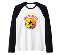 Wicked Bunco Queen Spooky Witch Halloween Gaming Raglan Baseball Tee