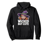 Wicked but Cute - Witch Portrait Halloween Pullover Hoodie