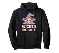 Wicked but Cute - Witch Portrait Halloween Pullover Hoodie