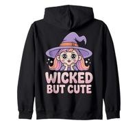 Wicked but Cute - Witch Portrait Halloween Zip Hoodie
