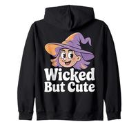 Wicked but Cute - Witch Portrait Halloween Zip Hoodie