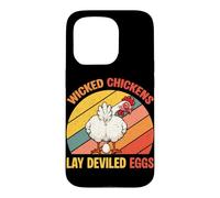 Wicked Chicken Lay Deviled Eggs Happy Thanksgiving Retro Case for iPhone 15 Pro