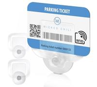 Wicked Chili 2x Parking Permit, Ticket and Note Holder for Car Windscreen, Clips with Removable Suction Cup, Avoid parking fine, Set of 2 (Made in Germany) transparent