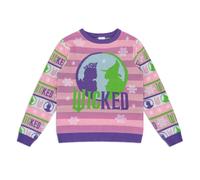 Wicked Christmas Jumper | Girls Xmas Jumper | Childrens Acrylic Knitted Christmas Sweatshirt | Gifts for Girls (UK, Age, 8 Years, 9 Years, Regular) Lilac