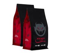Wicked Coffee Dark Roast Speciality Coffee Beans, 2 x 500g Bags, Full Strength Low Bitterness, Resealable Bag