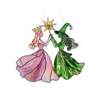 Wicked Colorful Suncatcher, Window Art Princess and Witch, Acrylic Window Hanging Art, 2D Flat Acrylic Ornament, Wicked Ornament for Home Room Window Decor