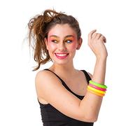Wicked Costumes 80's Neon Bangle Fancy Dress Accessory - Set of 4
