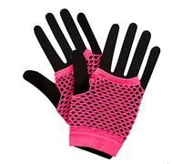 Wicked Costumes Gloves 80's Net – Fancy Dress Accessory – Neon Pink