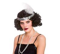 Wicked Costumes Adult 1920's Black Curly Flapper Wig Fancy Dress Accessory