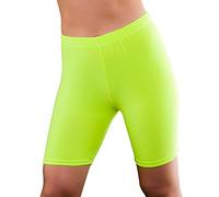 Wicked Costumes Adult 80's Cycling Shorts (Neon Yellow) - M/L (UK 12-16)