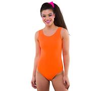 Wicked Costumes Adult 80's Fancy Dress Leotard (Neon Orange) - M/L (UK 12-16)