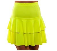Wicked Costumes Adult 80's Ra Ra Skirt (Neon Yellow) - M/L (UK 12-16)