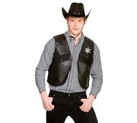 Wicked Costumes Adult Black Cowboy/Sheriff Waistcoat Fancy Dress Accessory