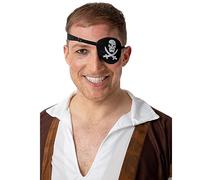 Wicked Costumes Adult Black Satin Pirate Eye Patch with Skull & Crossbones Fancy Dress Accessory