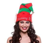 Wicked Costumes Adult Christmas Elf Mummy Elf Hat with Bell Santas Little Helper Fancy Dress Accessory (Mummy Elf)