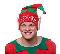 Wicked Costumes Adult Christmas This Elf Needs Coffee Hat with Bell Santas Little Helper Fancy Dress Accessory Xmas (Coffee)