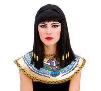Wicked Costumes Adult Cleopatra Fancy Dress Wig with Fringe and Gold Braiding