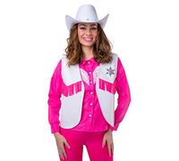 Wicked Costumes Adult Cowgirl/Sheriff Waistcoat Fancy Dress Accessory - White/Pink