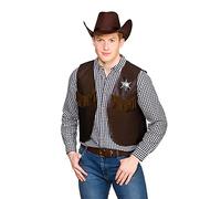 Wicked Costumes Adult Dark Brown Cowboy/Sheriff Waistcoat Fancy Dress Accessory - One Size