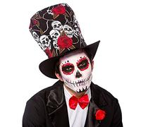 Wicked Costumes Adult Day Of The Dead Top Hat Fancy Dress Party Accessory