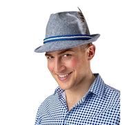 Wicked Costumes Adult Deluxe Bavarian Hat - Grey/Blue Fancy Dress Accessory