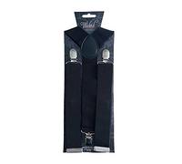 Wicked Costumes Adult Extra Wide Black Braces - Fancy Dress Accessory