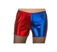 Wicked Costumes Adult Female Red & Blue Shiny Hot Pants Small Fancy Dress Shorts