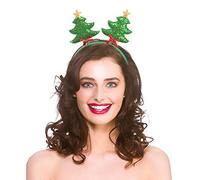 Wicked Costumes Adult Green Sequin Christmas Tree Boppers on Headband Christmas Fancy Dress Accessory