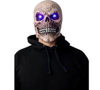 Wicked Costumes Adult Halloween Skeleton Mask with Blue Light Up Eyes