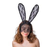Wicked Costumes Adult Lace Bunny Ears with Veil Fancy Dress Accessory