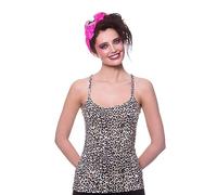 Wicked Costumes Adult Ladies 80's Leopard Print Vest Top (XS/S - UK 6-10)