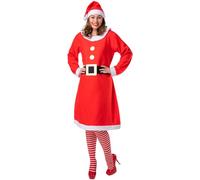 Wicked Costumes Adult Ladies Mrs Santa Claus Dress - One Size - Up to UK 16