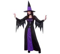 Adult Ladies Spellbound Witch Purple/Black Halloween Fancy Dress Costume (Women: 26-28)