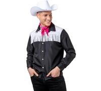 Wicked Costumes Adult Mens Black Cowboy Shirt with White Fringe - Large