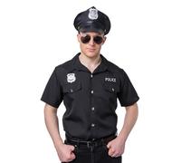 Wicked Costumes Adult Mens Black Police Shirt - X-Large