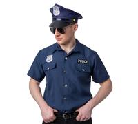 Wicked Costumes Adult Mens Navy Blue Police Shirt - Large