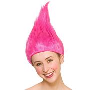 Troll Wig Adults Fancy Dress Party Halloween Costume Gnome - Pink