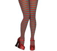 Wicked Costumes Adult Red & Green Candystripe Tights Fancy Dress Costume Accessory