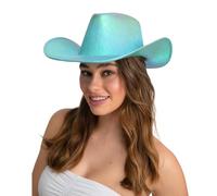 Wicked Costumes Adult Texan Cowboy Hat Fancy Dress Party Accessory - Aqua Iridescent