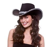 Wicked Costumes Adult Texan Cowboy Hat Fancy Dress Party Accessory (Black Sequin)