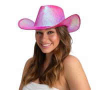 Wicked Costumes Adult Texan Cowboy Hat Fancy Dress Party Accessory - Hot Pink Iridescent