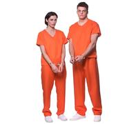 Wicked Costumes Adult Unisex 2 Piece County Jail Orange Convict Costume - X-Large