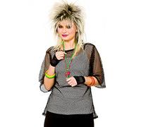 Wicked Costumes Adult Unisex 80's Mesh Top (Black) - One Size (UK 6-10)