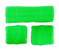 Wicked Costumes Adult Unisex 80's Neon Green Sweatband & Wristbands Fancy Dress Accessory