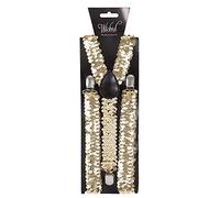 Wicked Costumes Adult Unisex Adjustable Gold Sequin Braces Fancy Dress Accessory