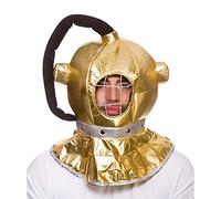 Wicked Costumes Adult Unisex Deep Sea Diver Helmet Metallic Gold Fancy Dress Accessory