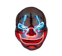 Wicked Costumes Adult Unisex E.L Big Mouth Creepy Clown Light Up Mask - Halloween Fancy Dress Accessory