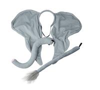 Wicked Costumes Adult Unisex Elephant Animal Giant Ears & Tail with Trunk 3pc Set Fancy Dress Accessory Grey