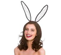 Wicked Costumes Adult Unisex Giant Black Lace Bunny Ears on Headband Fancy Dress Accessory