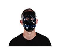 Wicked Costumes Adult Unisex Neon Blue Light Up Mask - Halloween Fancy Dress Accessory